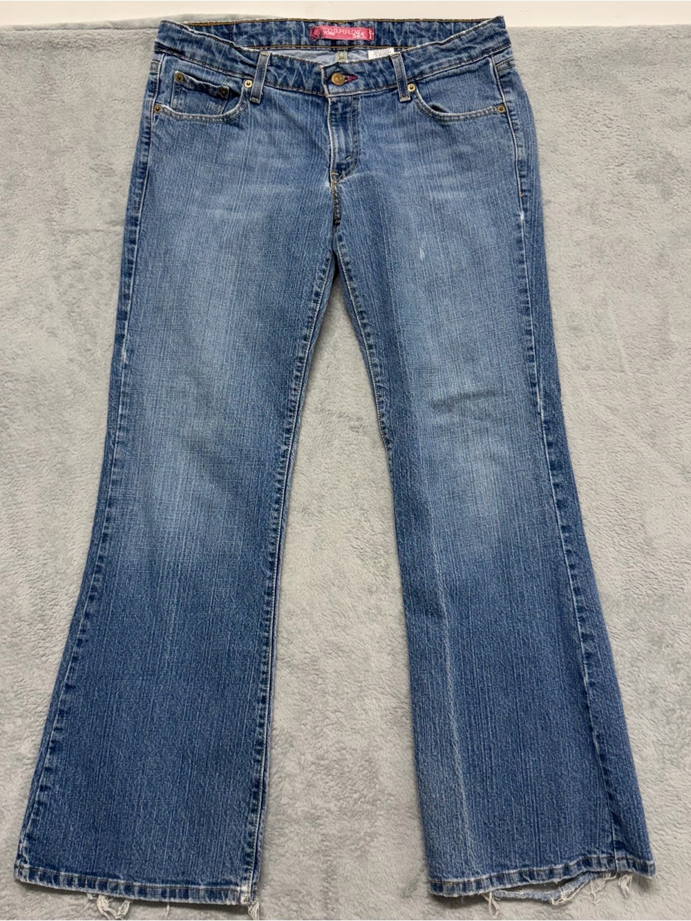 Levi's 524 Jeans Women's 34x32 13M Too Superlow Flare Medium Wash Denim Y2K